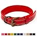 Logical Leather Padded Dog Collar - Best Full Grain Heavy Duty Genuine Leather Collar - Red - Small