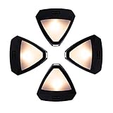 T-SUN Outdoor Solar Power Fence Waterproof Solar Wall Light Warm White 3000k for Garden, Pathway, Deck Stair, Night lamp with Built-in Battery, Set of 4