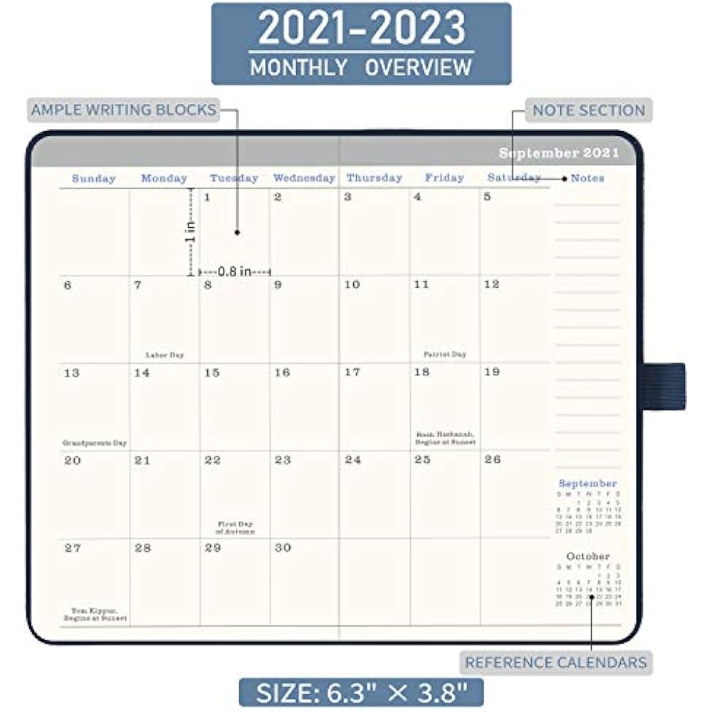 2023 Pocket Calendar Printable 20212023 Monthly Pocket Planner Three Year Calendar, 6.3" 3.8", 36 Pen eBay