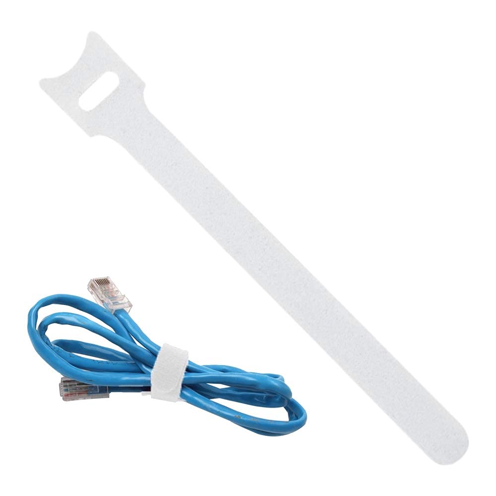 YOFASEN Cable Strap Reusable White 100pcs - 12x150mm Cord Organizer Wires Fastener Cable Ties White - Cable Ties Tidy Wrap Hook & Loop