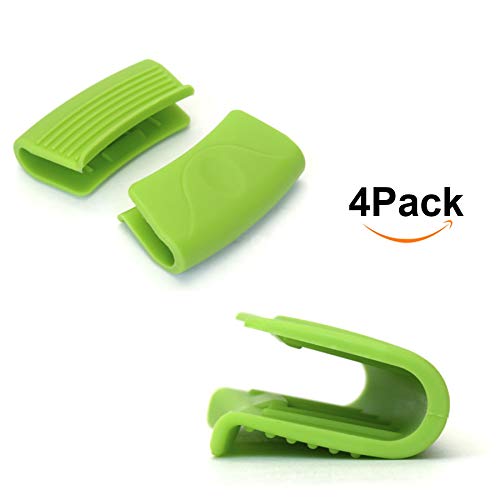 CLAIRLA Silicone Pot Holders (4pack), Heat Resistant Pots Foldable Holder - Oven Mini Mitts and Cooking Pinch Insulation Pan Grips Set for Kitchen - Hot Insulated Grill Baking Grip pad Gloves