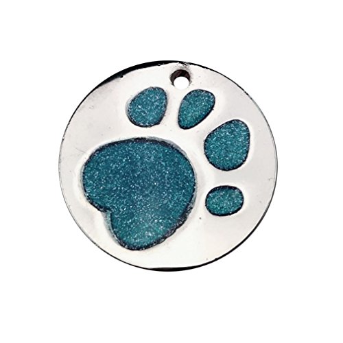 Sunward Pet ID,PAW Pet ID Tags Custom Personalized For Dog & Cat PAW Print Tag, (Sky Blue)