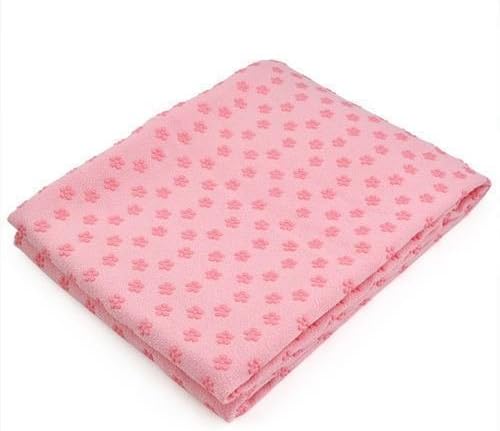 Yoga Towels Ultra Soft microfiber Anti-Slip PVC Plum Blossom Dots Yoga Mat Towel Pink