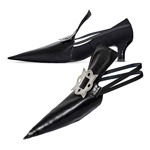 Skeleteen Witch Costume Shoe Covers Wicked Hag Pointy Fake Shoes