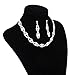 CJESLNA Women's Jewelry Set Bridal Wedding Twisted Rhinestone Necklace Dangel Earrings