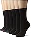 Hanes Women's Comfort Blend Crew Sock, Black Assorted, Shoe size 5-9/Sock Size 9-11 (Pack of 6)