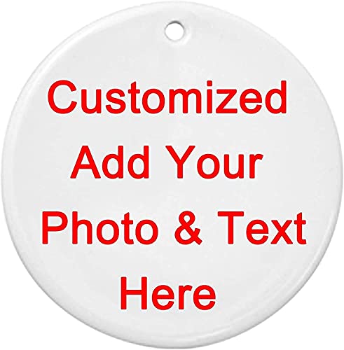 TOFOCO COM 2021 Christmas Ceramic Ornaments Sublimation DIY Personalized Round Blank Ornament with UV Printing for Home Decor Christmas Tree Ornament Wedding Hanging Accessories 10PCS