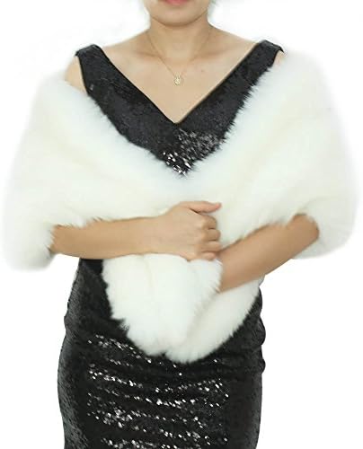 Faux Fur Wrap Shawl Shrug Bolero Cape With side pockets, Bridal Jacket coat shawls