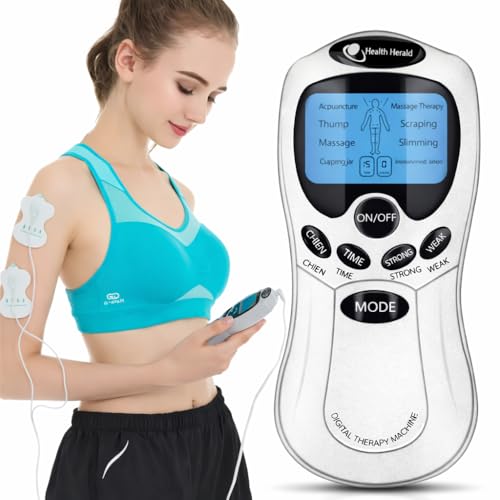 Aparelho TENS Portátil para Fisioterapia e Alívio de Dores Musculares 4 Eletrodos