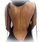 Sexy Rhinestone Back Chain Necklace for Backless Dress Bridal Wedding Rhinestone Backdrop Chain Jewelry Crystal Simple Waist Chain Jewelry for Women