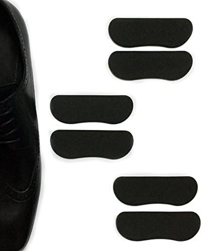 Ventincre Anti Abrasion Black Shoe Heel Liner for Men and Women Pack of 3 Pairs with Different Thickness (Thick to Thin)