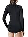 TSLA Women's UPF 50+Swim Shirt Rashguard Long Sleeve FSR Series, Coastal Tide Print(fsr24) - Black, Large.