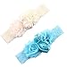 Ever Fairy Chiffon Lace Flower Baby Girls Turban Headband Head Wrap Hair Band With Pearl(2 Pack)