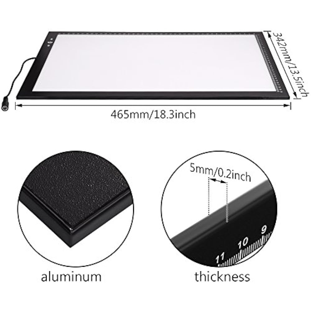 A3 Light Pad A3 Light Box Light Pad Aluminium Frame Touch Dimmer 11W