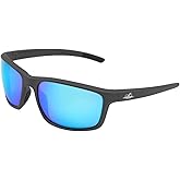 Bullhead Safety Crevalle Safety Glasses, Anti-Fog and Scratch Resistant, Precision Lens with UV Protection, Comfortable and Lightweight, Blue Mirror Lens and Matte Gray Full-Frame, One Size
