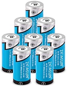 CR123A Rechargeable Li-ion Battery,Zeasun 800mAh 3.7V Protected Lithium Battery for Photo Camera and Flashlight, Packs of 8