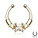 Gold Plated Square Center CZ with Gems 5/16