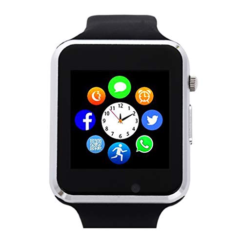 Amazqi Smart Watch, Smartwatch Phone with Camera TF Card Pedometer SIM Card Slot Music Player Compatible for IOS IPhone (Partial Functions) and Android Phone Samsung HUAWEI LG Sony for Men Women Teens