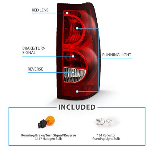 image for AmeriLite Replacement Rear Brake Tail Lights Set for Chevy Silverado T