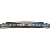 Equitem Teal Rectangular Crystal Bling Leather English Browband