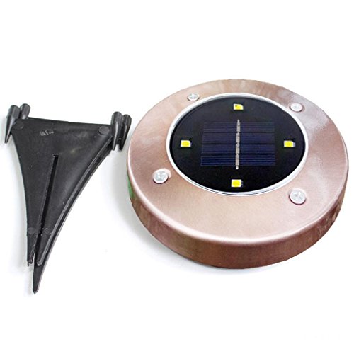 Solar Powered Ground Light Outdoor Lights Waterproof LED Solar Path Lights Garden Landscape Lighting (4LED) - Thumbnail 4