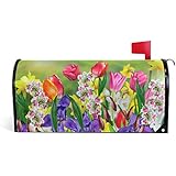 WOOR Spring Flowers Daffodils and Tulips Magnetic Mailbox Cover Standard Size-18