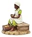 Ebros Vintage Black Americana History African American Girl Peeling Potato Statue 5.25