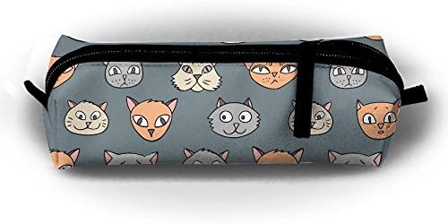 Watercream Cute Cartoon Cat Face Student Pen Pencil Case Stationery Pouch Coin Purse Comestic Bags Office Storage Organizer