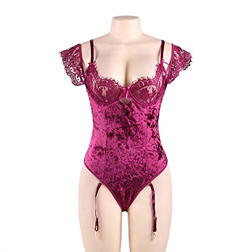 GREQ-Lingerie-Intimo-da-Donna-Intimo-Sexy-di-Grandi-Dimensioni-per-Abbigliamento-Intimo-Set-Pigiama-da-Tentazione-Monopezzo-Sexy-con-Fionda
