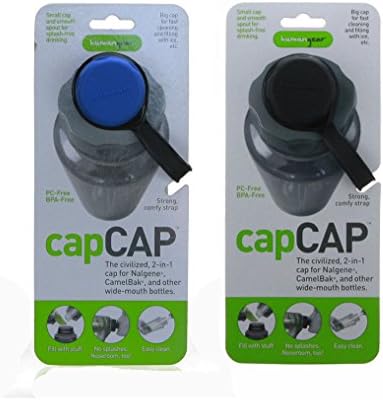 Humangear capCap Black Base, Blue Cap, and Black Base, Black Cap 2 Pack Combo.