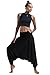 Harem Pants Women's & Men's 2-in-1 Convertible Jumpsuit Solid Color in Black