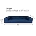 Furhaven Orthopedic Dog Bed for Large/Medium Dogs w/ Removable Bolsters & Washable Cover, For Dogs Up to 55 lbs - Quilted Sofa - Navy (Blue), Large