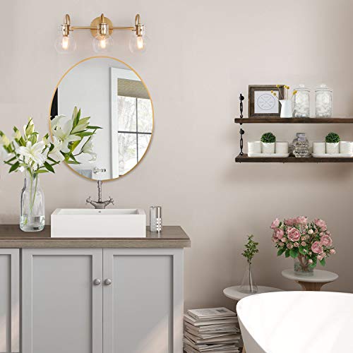 KSANA Bathroom Light Fixtures, Gold Bathroom Vanity Light Fixtures with Clear Glass Shade, 22"x7"x9"