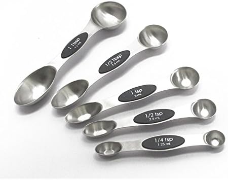 COMROLL Magnetic Measuring Spoons 304 Stainless Steel set 5 piece