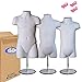 Toddler + Infant + Child Mannequin Torso, Dress Form Hollow Back Body Kids Set, with Metal Stand by EZ-Mannequins, for Craft Shows, Photos or Display, Easy to Use and Store, 9mo-7 Clothing Sizes.
