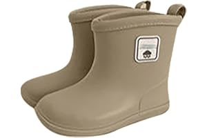 Toddler Rain Boots Baby Short Rain boots for Kids Boys & Girls Non-Slip Rubber Sole, Cotton Linin𝐠,Lightweight