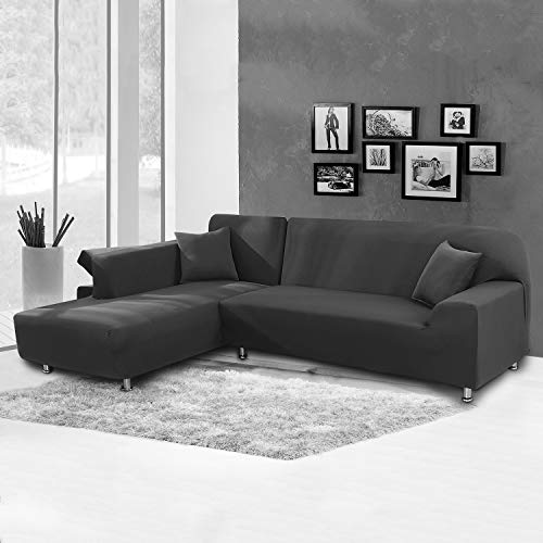 ANGELLOONG Upgraded L Shaped Sectional Couch Covers, Slipcovers for