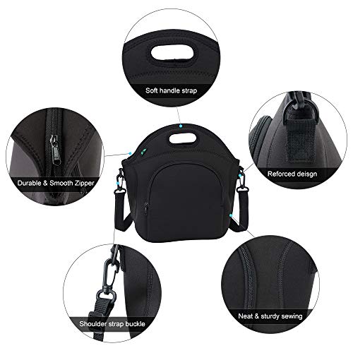 Neoprene Lunch Box Insulated Lunch Bag Tote with Strap Zipper Pocket for Work Picnic by F40C4TMP (N2)
