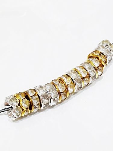 Incredible art 100 Pcs mixed gold and Silver Swarovski Crystal Rondelle Silver Spacer Bead 8 mm
