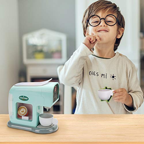 infunbebe Jeeves Jr. Kids Coffee Maker Toy Electronic Pretend Coffee Machine Play with Mug and Coffee Capsules My First Kitchen Appliance for Toddlers
