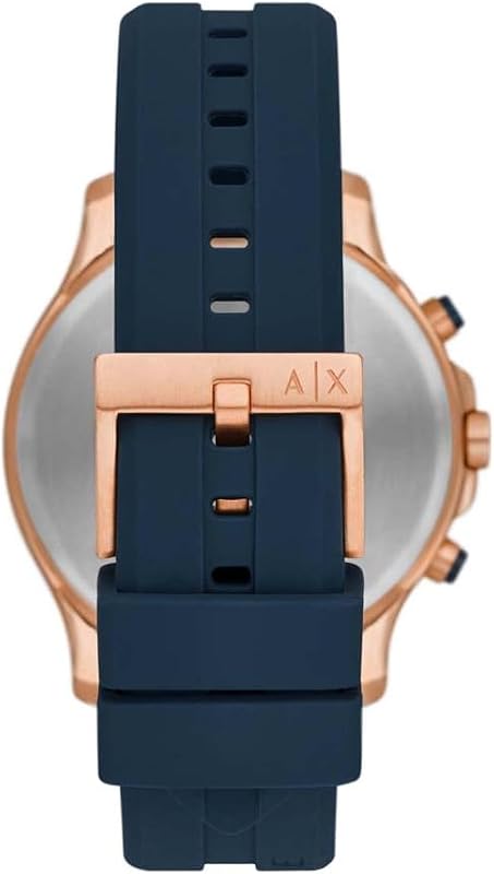 Herrenuhr, Quarzwerk Chronograph und 46mm Gehäusegröße mit Silikonarmband