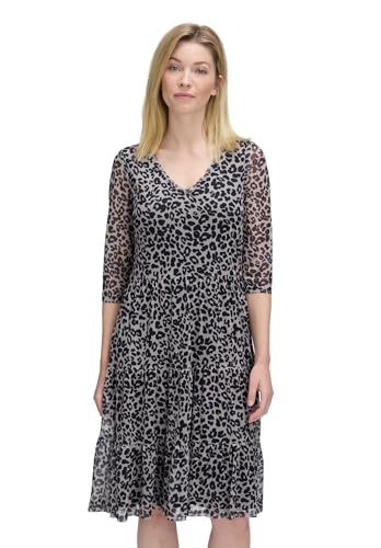 Vera Mont Damen Stufenkleid mit Stufen 46, Grau/Schwarz