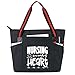 Large Nursing Tote Bags for Nurses - Perfect for Work, Gifts for CNA, RN, Nursing Students (Nursing Work of Heart Black)