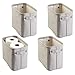 mDesign Soft Cotton Fabric Closet Storage Organizer Bin Basket Storage Organizer for Bathroom - Attached Handles - Use on Vanity, Cabinet, Shelf, Countertop, Tall, 4 Pack - Light Gray