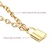 Krun Punk Style Lock Necklace Pendant Influx Men Women Y Shaped Long Multilayer Chain Fashion Jewelry