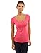 PattyBoutik Women Scoop Neck Empire Waist Raglan Top (Coral Pink Medium)