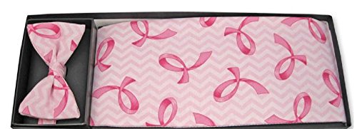Breast Cancer Prevention Pink Tuxedo Cummerbund and Bowtie Set
