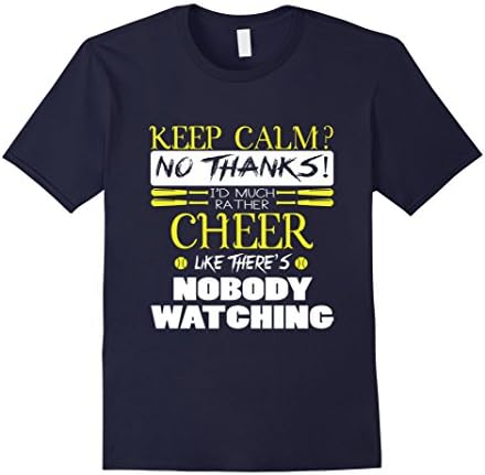 Men's I'd Much Rather Cheer T Shirt, Softball T Shirt XL Navy