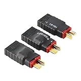OliYin 3pcs Male Deans to Female TRX Traxxas Connector Wireless Adapter for RC Charger(Pack of 3)