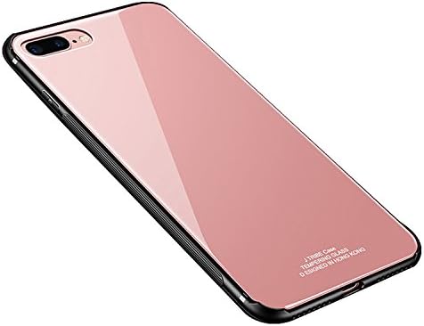 Ldea iPhone 7 Plus Case, iPhone 8 Plus Case, Silicone Shockproof Tempered Glass Back Cover Shell for Apple iPhone 7 Plus